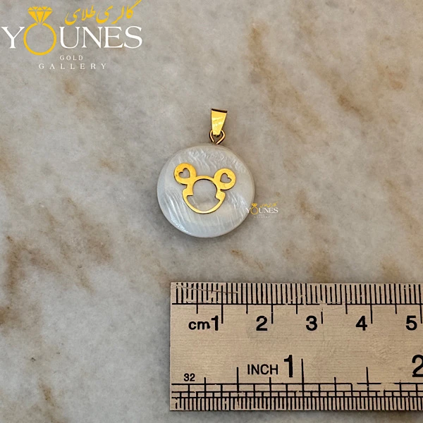 آویز میکی موس صدفی طلا 2 سانتی متر